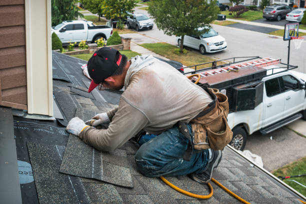 Professional Flat Roof Repair technician working in Hamden, NY